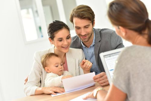 family looking over estate planning paperwork